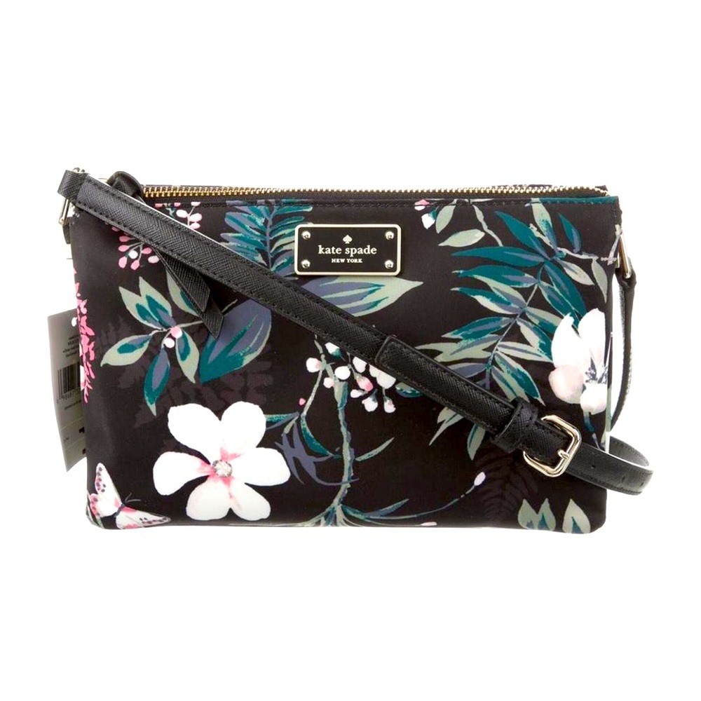 Black Floral Kate Spade New York Crossbody Bag (authentic)